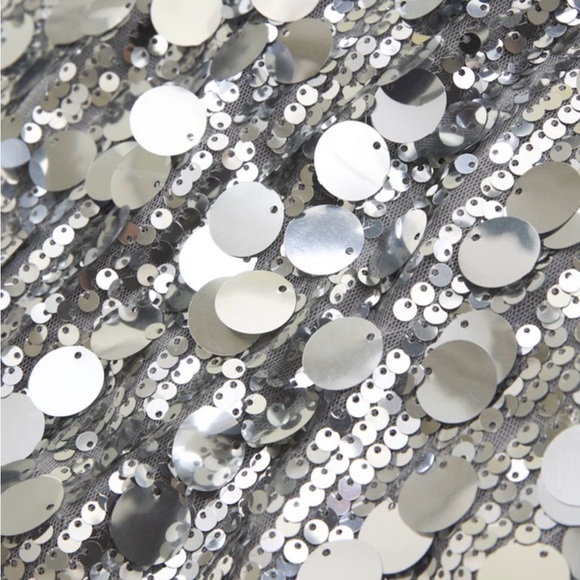 Abercrombie & Fitch (A&F) Scarlett Sequin Mini Skort - Medium - Worn Once Silver - Picture 8 of 9